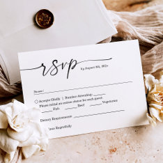 Cartons Réponse Simple Minimalist Handwritten Script Wedding at Zazzle
