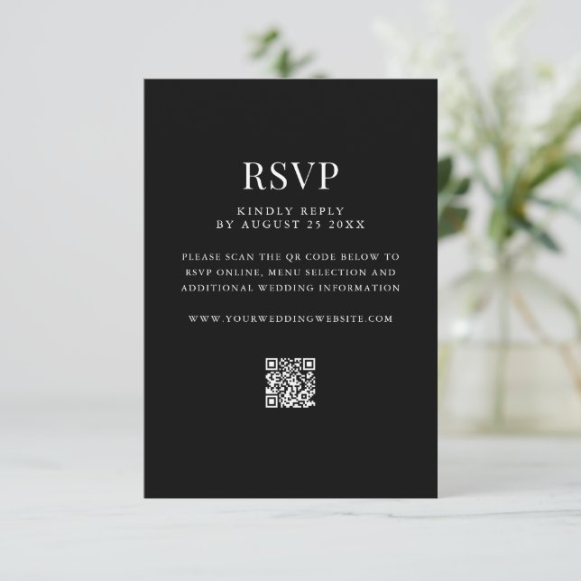 Cartons Réponse Simple Modern QR Code Wedding (Debout devant)
