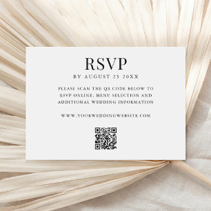 Cartons Réponse Simple Moderne Code QR de Mariage