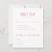 Simple Moderne Élégante Rose Mariage