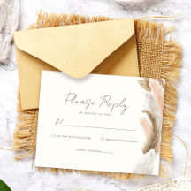 Simple Moderne Rustique Mariage à l'Herbe de Pampa
