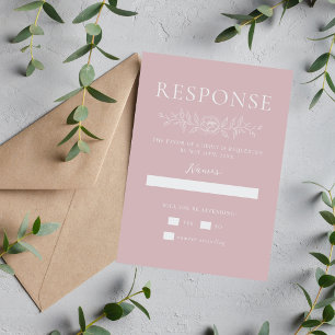 Cartons Réponse Simplicité Florale 1 Mariage Minimaliste Clair de