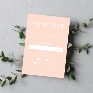 Cartons Réponse Simplicité Florale 2 Mariage Minimaliste Abricot