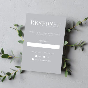 Cartons Réponse Simplicité Florale 2 Mariage Minimaliste Argent St