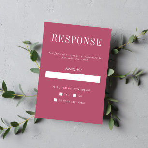 Cartons Réponse Simplicité Florale 2 Mariage Minimaliste Mûre