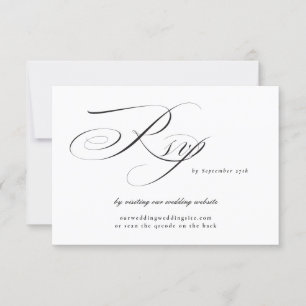 Cartons Réponse Site de Mariage de calligraphie de Cravate noire Q