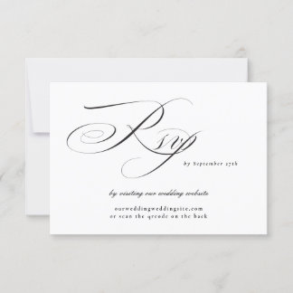 Cartons Réponse Site de Mariage de calligraphie de Cravate noire Q