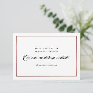 Cartons Réponse Site de mariage élégant classique en rose gold
