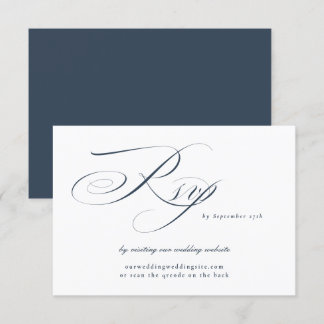 Cartons Réponse Site Mariage de calligraphie élégante de la Marine