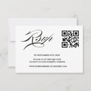 Cartons Réponse Site mariage   QR Code photo minimaliste