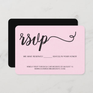 Cartons Réponse Site Mariage rose Sièges réservés pour vous