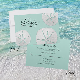 Cartons Réponse Site mariage Sea Glass Sand Dollars Plage