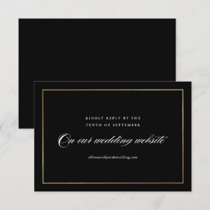 Cartons Réponse Site Web de Mariage Classique Élégant en Or