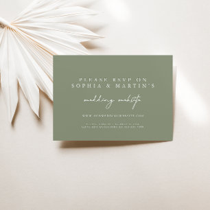 Cartons Réponse Site web de Mariage en ligne Modern Sage Green RSV