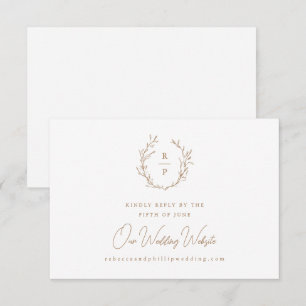 Cartons Réponse Site Web de Mariage Formel Élégant avec Monogramme