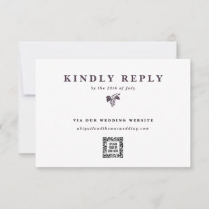 Cartons Réponse Site Web du Mariage du code QR électronique de la 