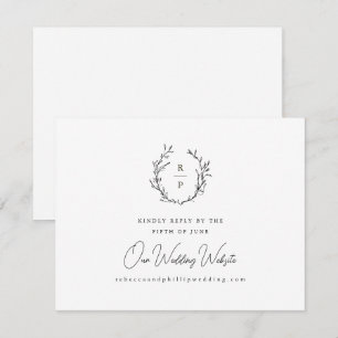 Cartons Réponse Site Web Formel de Mariage à Monogramme Élégant