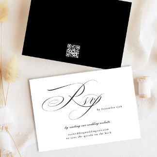 Cartons Réponse Site Web Mariage de calligraphie élégant officiel