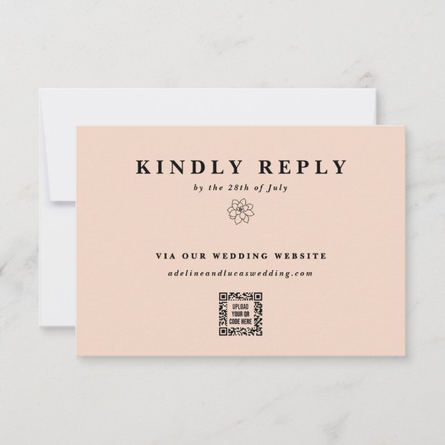 Cartons Réponse Site Web Mariage de code QR électronique Succulent (Devant)