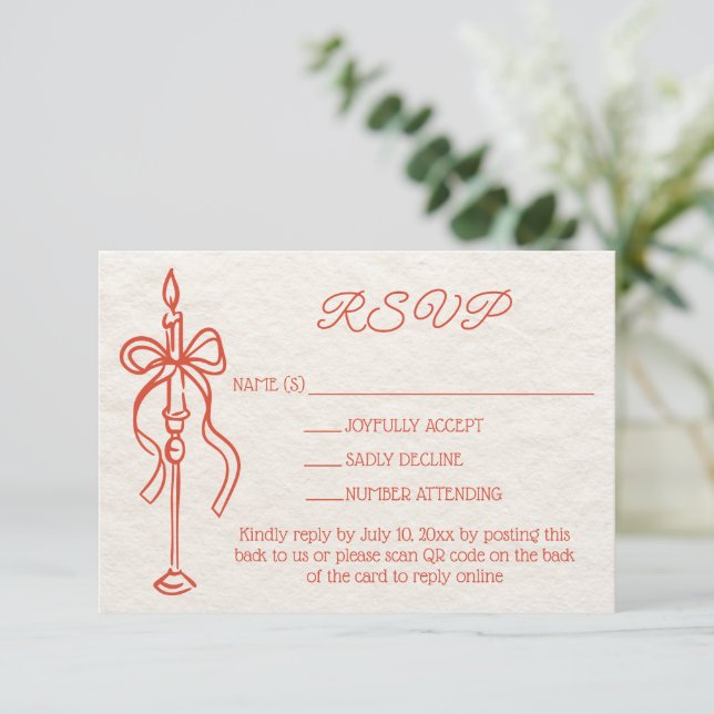 Cartons Réponse Site Web Mariage Orange dessiné à main rétro Code  (Debout devant)