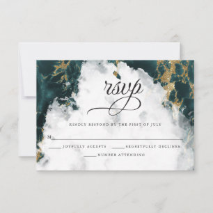 Cartons Réponse Smokey Turquoise Watercolor Geode BarefootBride™