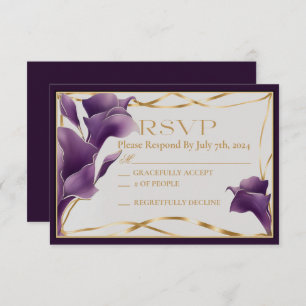 Cartons Réponse Sophistiqué violet Calla Lily Mariage
