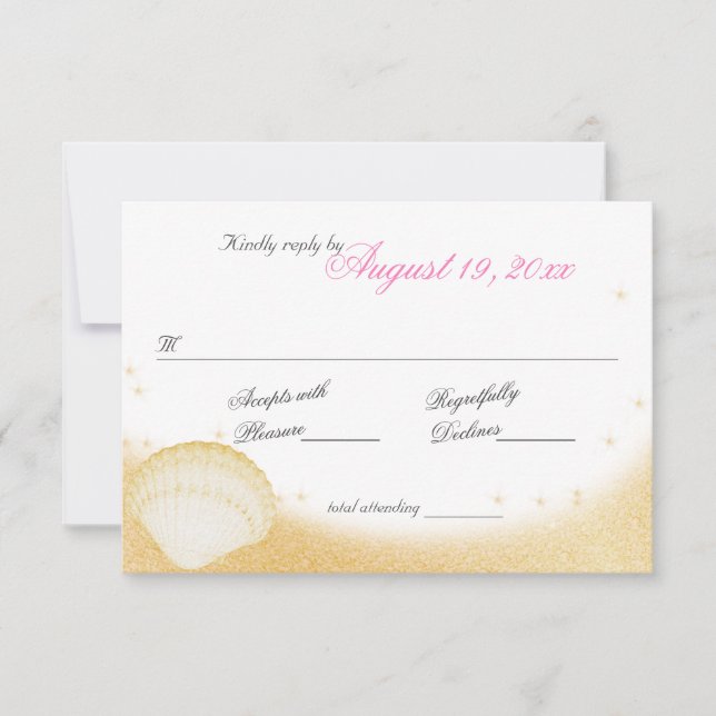 Cartons Réponse Sparkle Beach Sea Shells et Starfish Response (Devant)