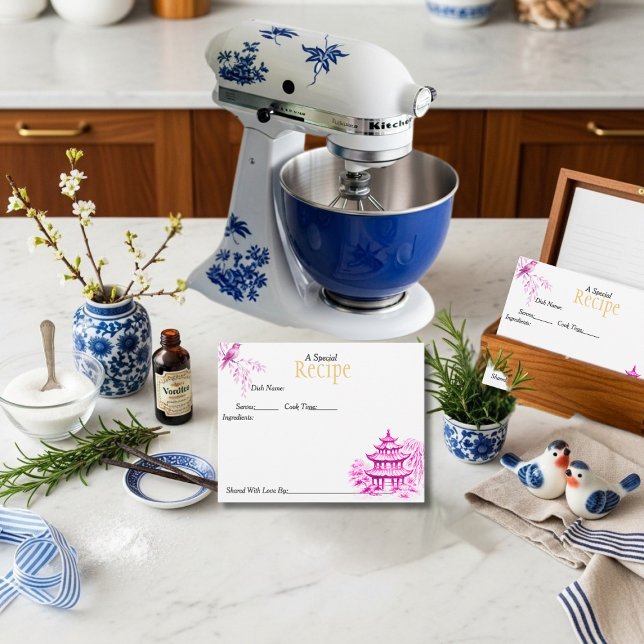 Cartons Réponse Special Recipe Chinoiserie Pink Card (Special Recipe Chinoiserie Pink Card)