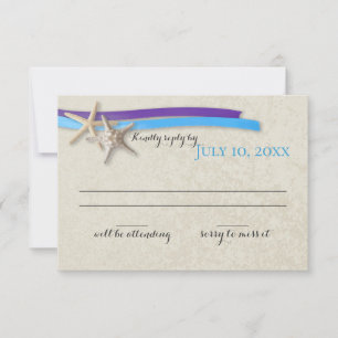 Cartons Réponse Starfish and Ribbon Purple and Blue Beach Response