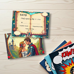 Cartons Réponse Storybook Forest Woodland Castle Fairytale Mariage