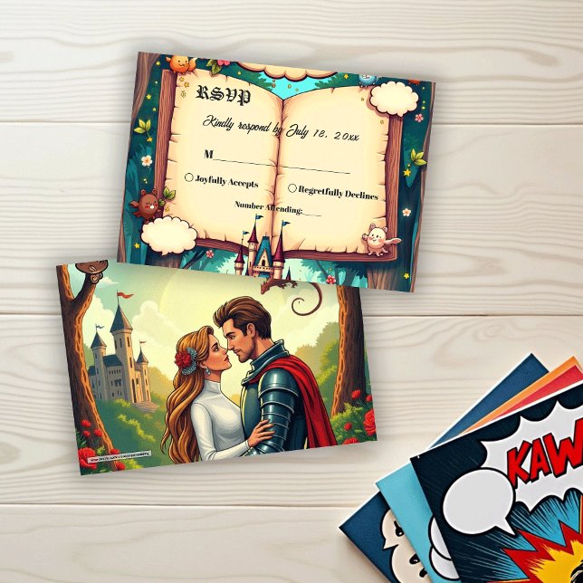 Cartons Réponse Storybook Forest Woodland Castle Fairytale Wedding (Créateur téléchargé)