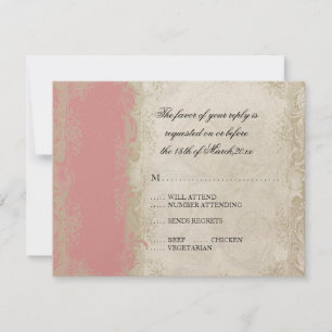 Cartons Réponse Style baroque Dentelle Rose Vintage