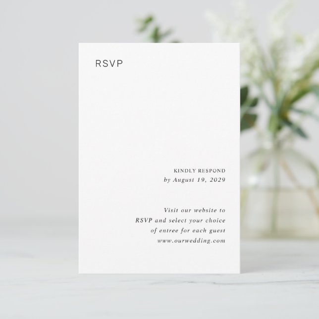 Cartons Réponse Stylish Black and White Minimalist Wedding (Debout devant)