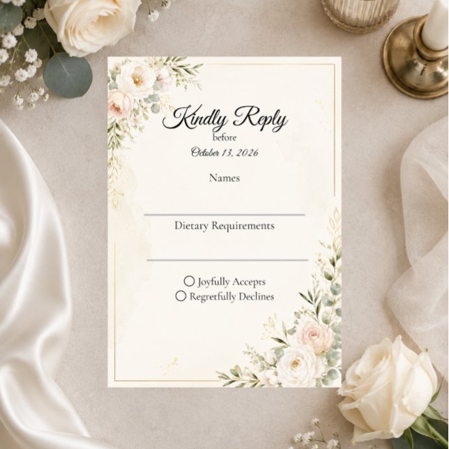 Cartons Réponse Suite de mariage florale élégante (Créateur téléchargé)
