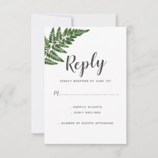 Cartons Réponse Suite Mariage Lush Fern