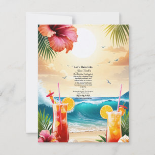 Cartons Réponse Summer Tropical Luau Beach Party 21e anniversaire