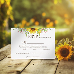 Cartons Réponse Sunflowers bono mariage romantique été