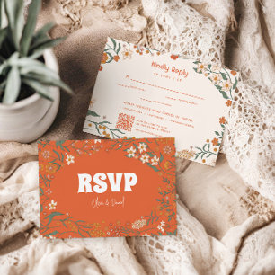 Cartons Réponse Super Floral Vintage Mariage rétro