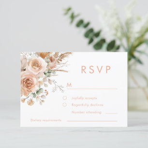 Cartons Réponse Superbe Boho Floral Mariage