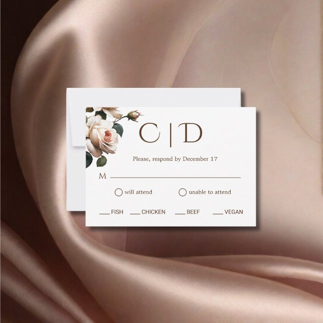 Cartons Réponse Superbe Mariage de Rose d'huile beige (Créateur téléchargé)
