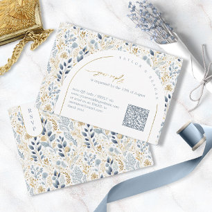 Cartons Réponse Sweet Floral Mariage Motif QR Code ID1045