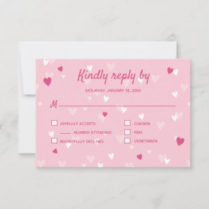 Cartons Réponse Sweet Rose Hearts Valentine Mariage