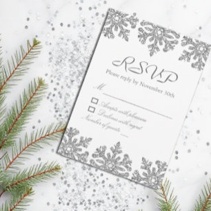 Cartons Réponse Sweet sixteen d'hiver Silver Snowflakes