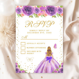 Cartons Réponse Sweet sixteen Princess Floral Blonde
