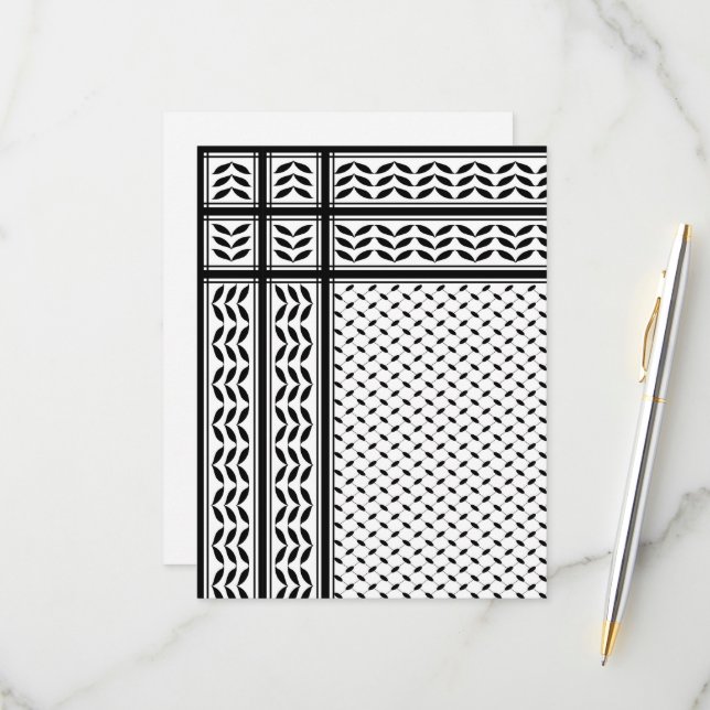 Cartons Réponse Symbole Keffiyeh de la Palestine Motif de résistan (Devant/Arrière en situation)