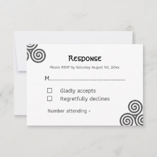 Cartons Réponse Symboles celtiques modernes et feuillage sur blanc