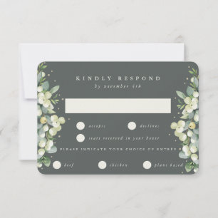 Cartons Réponse Symphorine grise + Mariage avec une bordure d'Euca