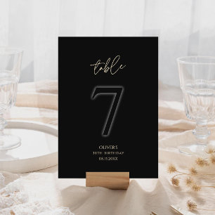 Cartons Réponse Table numéro 7 - Or Noir Formel 30e Anniversaire