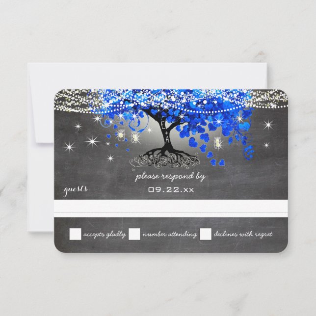 Cartons Réponse Tableau de bord Royal Blue Heart Leaf Tree Mason J (Devant)