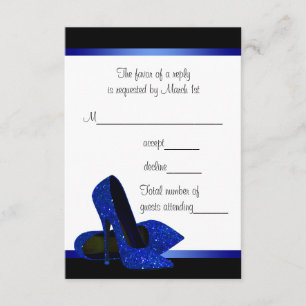Cartons Réponse Talons Hauts Bleu Royal Noir Femme Anniversaire RS